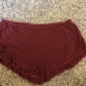 Maroon Stretchy Shorts.